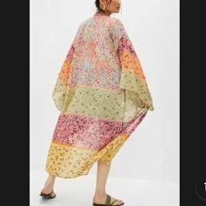 Anthropologie Bl^nk London Sheer Floral Boho Artsy Kimono Size OS